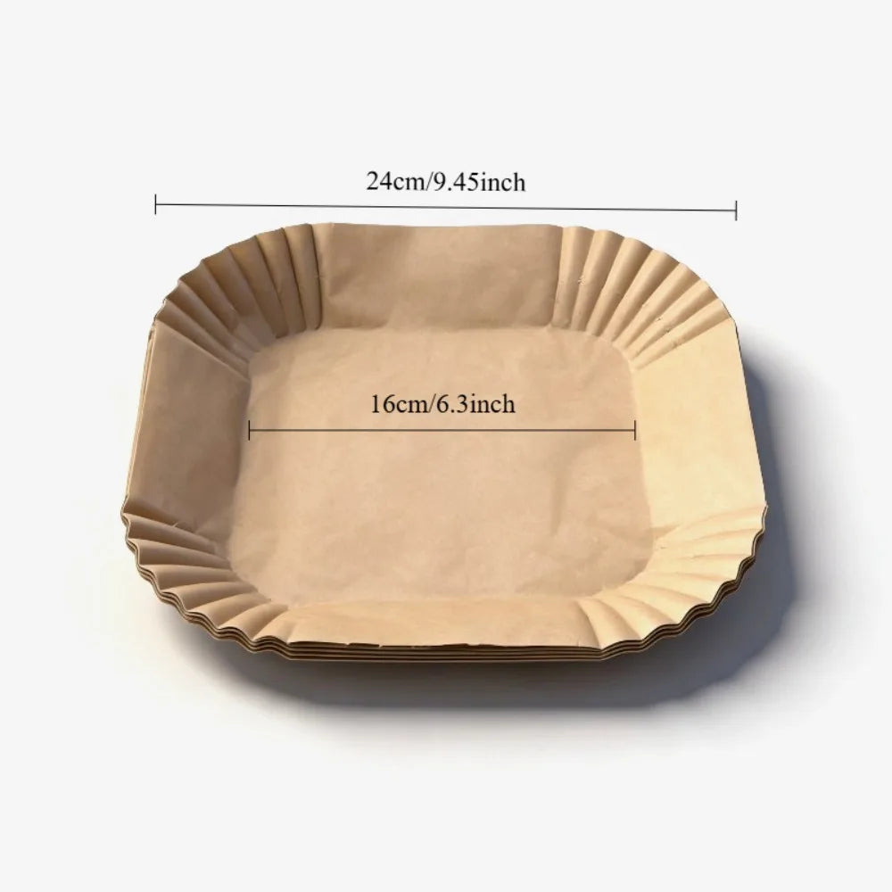50/100 Sheets of Air Fryer baking Tray Paper - Non Stick, Disposable, Pre Cut baking Tray, Heat-Resistant, Suitable for Air Fryers, Ovens, Microwaves, Grills - Easy to Clean, Food Grade, Multifunctional Kitchen, Household and