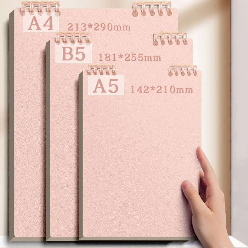 A5 60 Sheets Thick Notebook Spiral Binding Loose-leaf Notebooks with Lines Pages for Students School Office Stationery Supplies