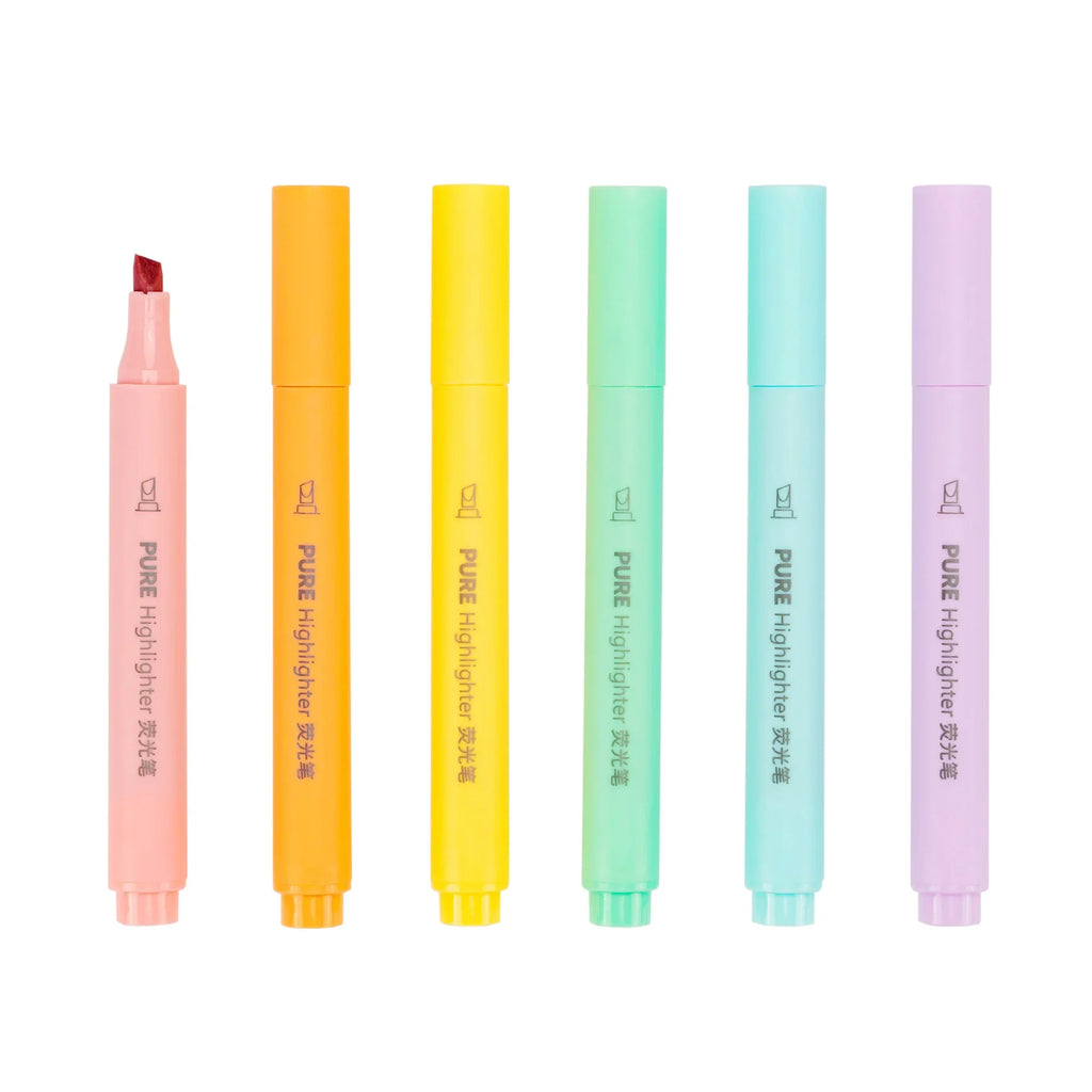 6Pcs/set Pastel Color Macaron Highlighter Pen Marker Pens Fluorescent Pen Drawing Highlighters Cute Stationery School Supplies
