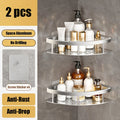 2Pcs Aluminum Corner Shower Storage Shelves No-drill Wall-mounted Bathroom Storage Box Triangular Suitable for Shower Rack