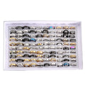 100pcs Mixed Size Rings Bulk Finger Band Ring Wholesale Lot Men Women Jewelry luxury Gift Holiday Party Wedding Punk Rings
