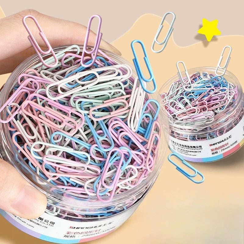 160Pcs Pins Paper Clip Holder Dispenser Bulticolor Pinch Clips Fine Office Binding Supplies Storage Box Stationery Stainless