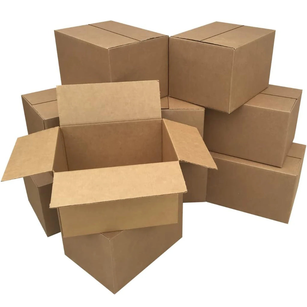 Brown Corrugated Cardboard Mailer Box With Lids, Small Item Mailing Shipping Boxes, 5.7x3.3x4.1inches, Single Wall, 32Lb/sq inch