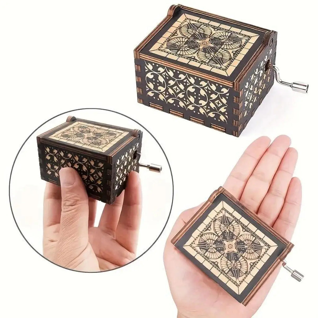 Wooden Hand Crank Music Box You Are My Sunshine DIY Gift for Valentine's Day Birthday Party Surprise for Couple Friends 1PC