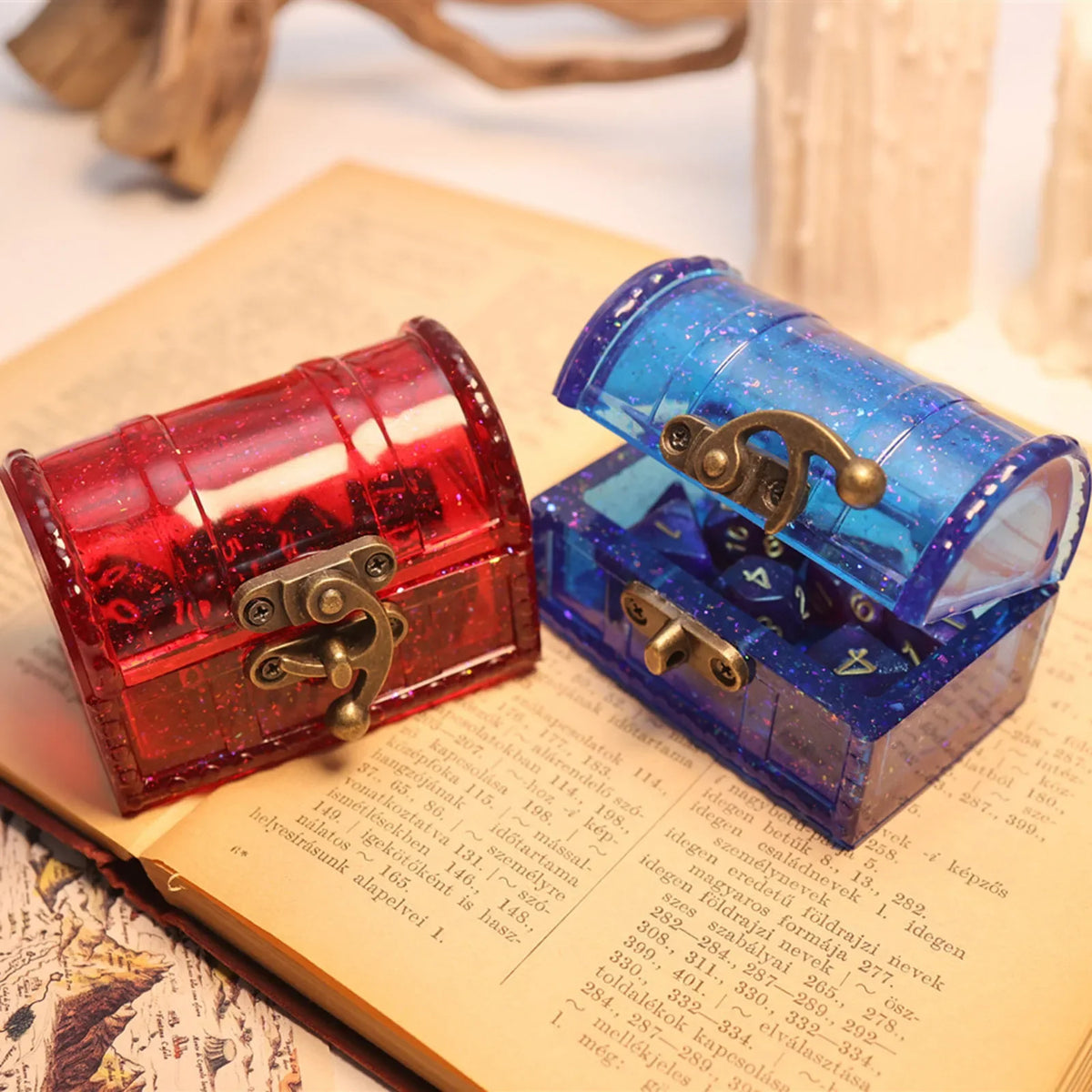 Silicone Mold for Resin Casting Epoxy Resin Storage Container Set Treasure Box Trinket Resin Crafts for Dice Jewelry Box Mold