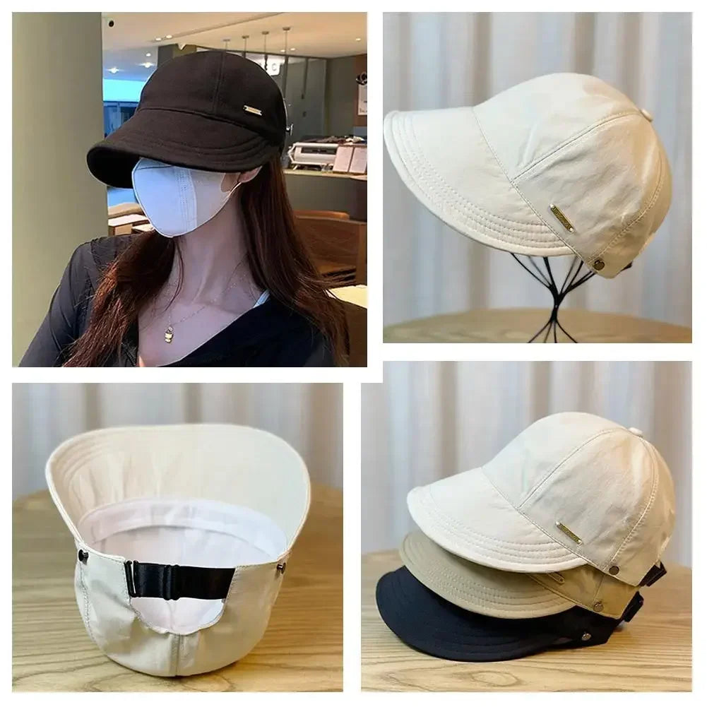 1Pc Women UV Sun Protection Baseball Cap Summer Fashion Sunscreen Wide Brim Adjustable Sun Hat for Girl Outdoor Hiking Fishing