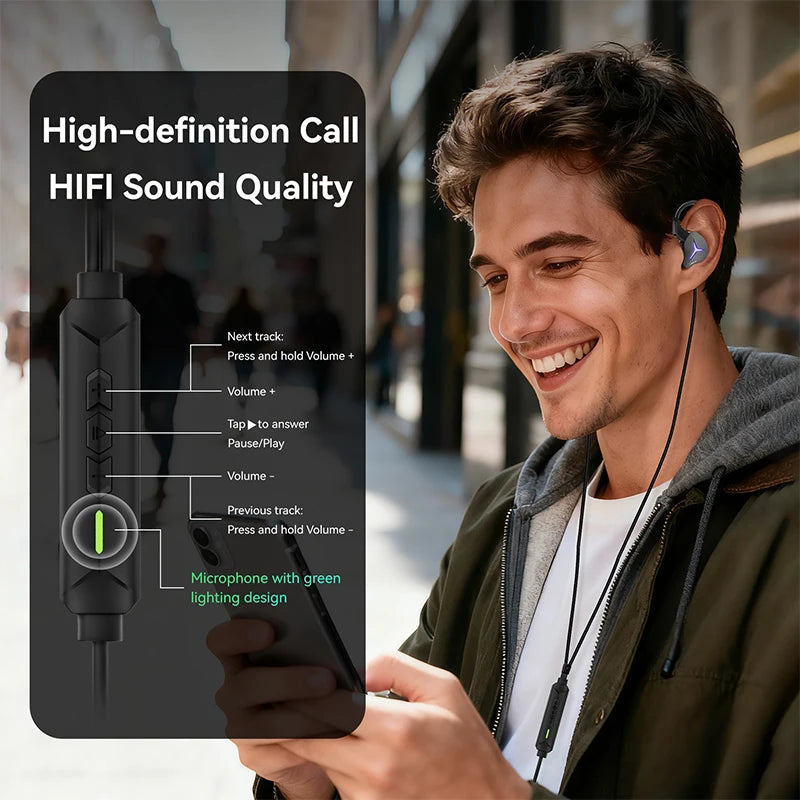 KBEAR Venus CG01 Earphones Wired In Ear Headphones With LED Lighting 10mm PU LCP Composite Dynamic Driver HIFI Sound Type C Gaming Headsets Noise Isolating Earbuds With Microphone For PC Mobile Music Gaming Daily Use