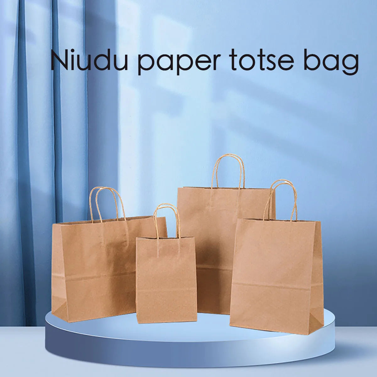 10pcs/lot Kraft Paper Bag with Handles Gift Packing Bags for Store Clothes Wedding Christmas Supplies Handbags Kit