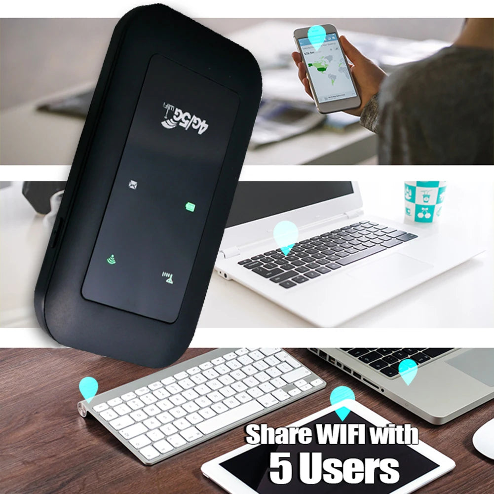 1-5pcs Mobile WiFi Router 2100mAh Battery Supports 10 Connected Devices 4G WiFi Hotspot 300Mbps High Speed Portable for Busin