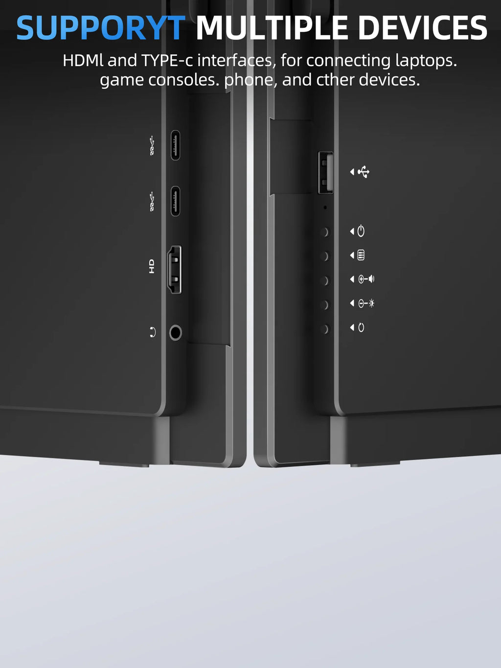 Amoudo 1920*1080P 100Hz Mobile Monitor 21.5 Inches  Portable Monitor VESA Compatible Portable Monitor Large Screen Second Monitor Mobile Monitor