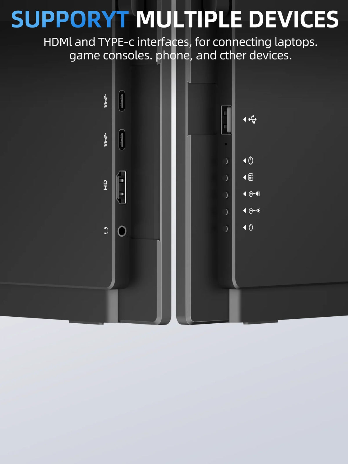 Amoudo 1920*1080P 100Hz Mobile Monitor 21.5 Inches  Portable Monitor VESA Compatible Portable Monitor Large Screen Second Monitor Mobile Monitor