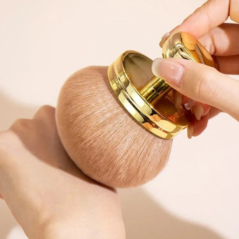 Extra Large Mushroom-Head Makeup Brush Soft Fiber Bristles Multipurpose for Makeup Setting Nail Art Self Tanner Essential Beauty