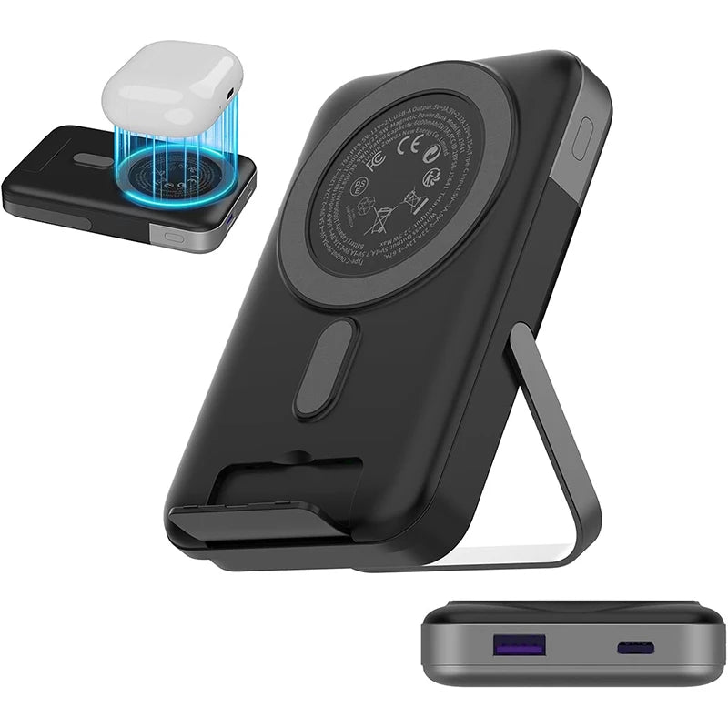 JUOVI 22.5W 10000mAh Magnetic Power Bank Portable Charger with Stand Wireless Battery Pack with LED Display USB-C In/Out Battery Bank for IPhone 18/17/16/15/14/13 Samsung S26/S25/S24/S23