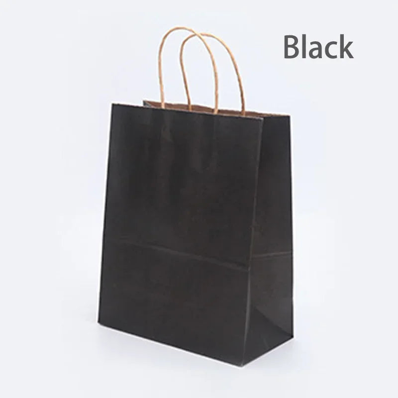 10/20pcs Brown Kraft Paper Bags with Handles Bulk Small Paper Gift Bags for Small Business Shopping Bags Xmas Party Favor