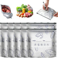 Reusable Aluminum Foil Freezer Bags Leakproof Stand Up Ziplock for Seafood Meat Vegetables Long Term Fresh Storage