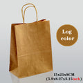 10/30/50pcs Paper Gift Bags 15x21cm Holiday Party Gift Bag with Handles Jewelry Shopping Favor Bags, Kraft Bags, Candy Handbag