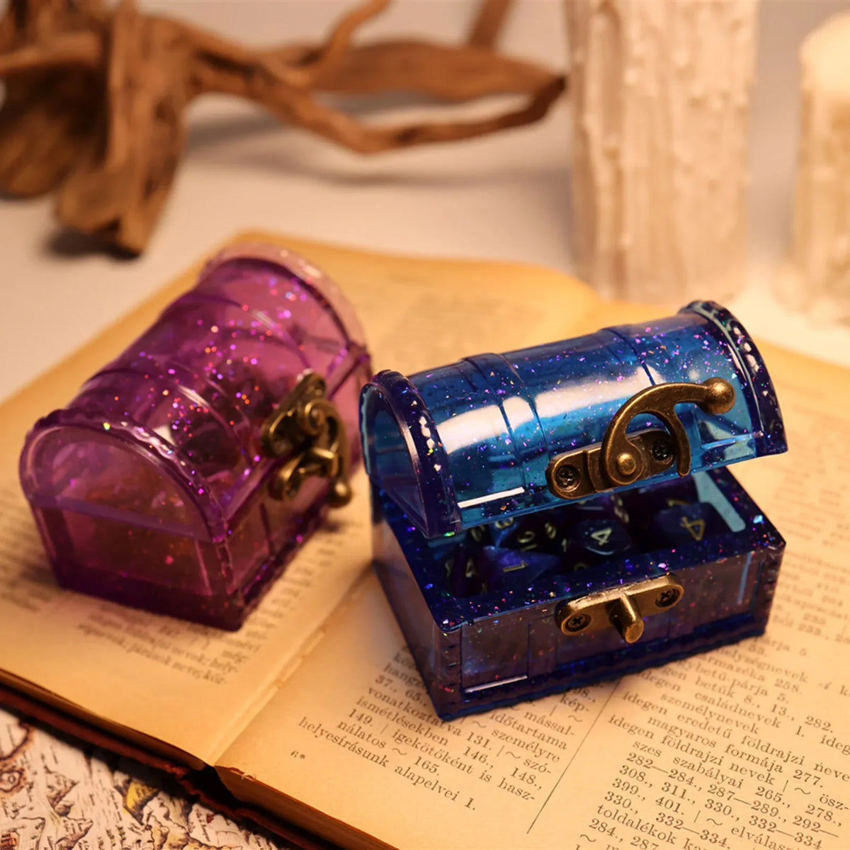 Silicone Mold for Resin Casting Epoxy Resin Storage Container Set Treasure Box Trinket Resin Crafts for Dice Jewelry Box Mold