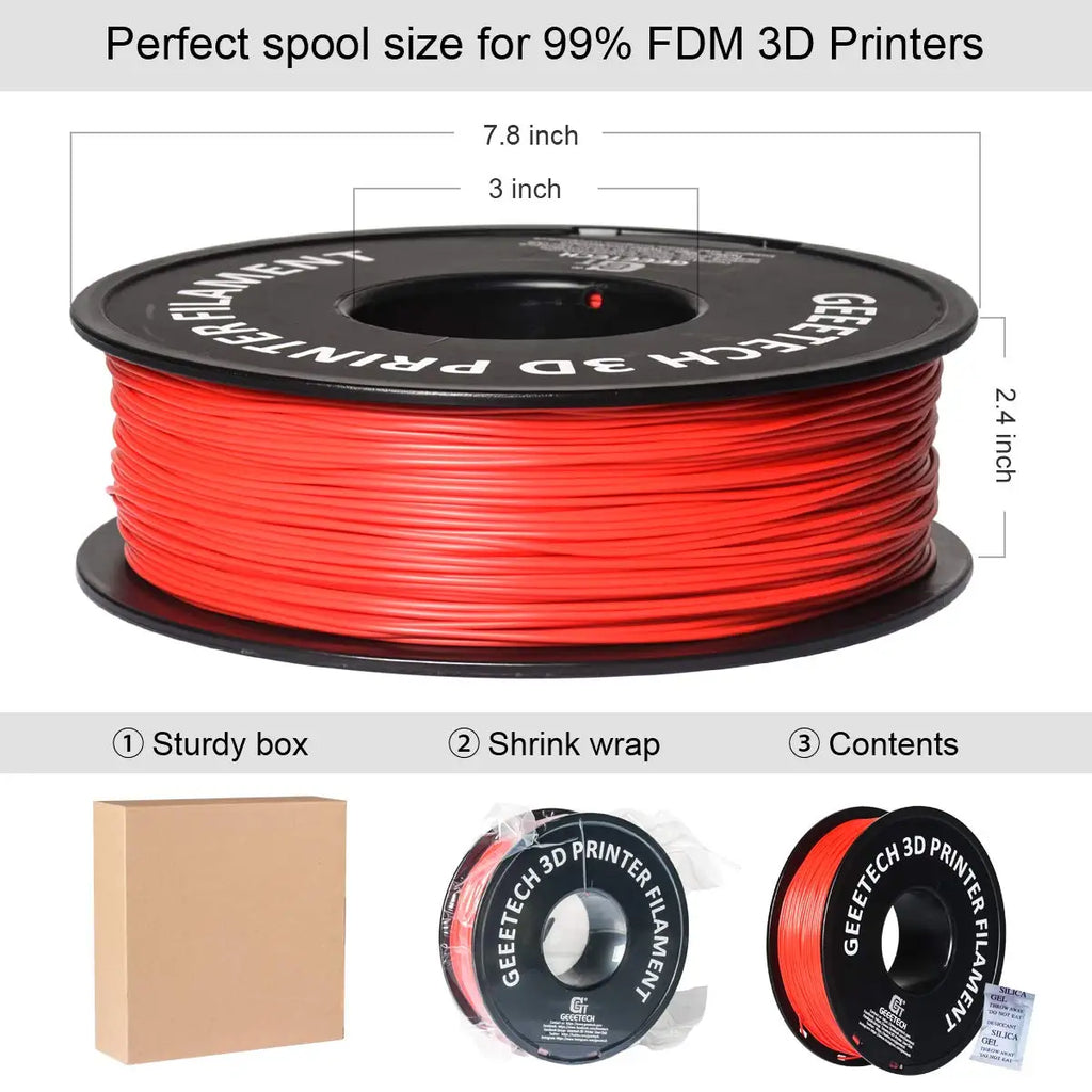 Geeetech Pure PLA Filament 1.75mm, 1KG (2.2LBS), Tangle-Free 3D Printer Filament, ±0.03mm High Precision, Vacuum Sealed, Eco-Fri