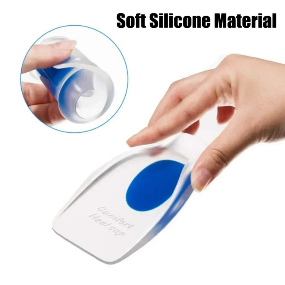1 Pair Silicone Gel Insoles Men Women Heel Spurs Pain Relief Treatment Heel Insoles Foot Massager Care Shoe Pad Foot Care Tool