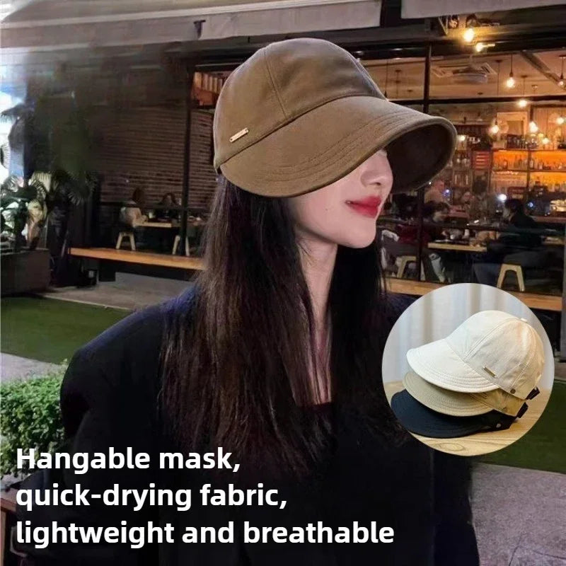 1Pc Women UV Sun Protection Baseball Cap Summer Fashion Sunscreen Wide Brim Adjustable Sun Hat for Girl Outdoor Hiking Fishing