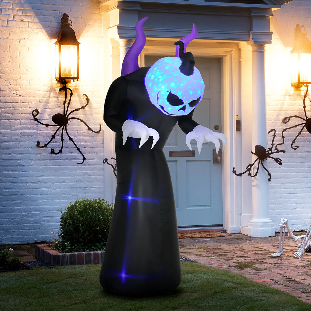 Outsunny 7' Inflatable Halloween Ghost with Horns Lighted Outdoor Decoration