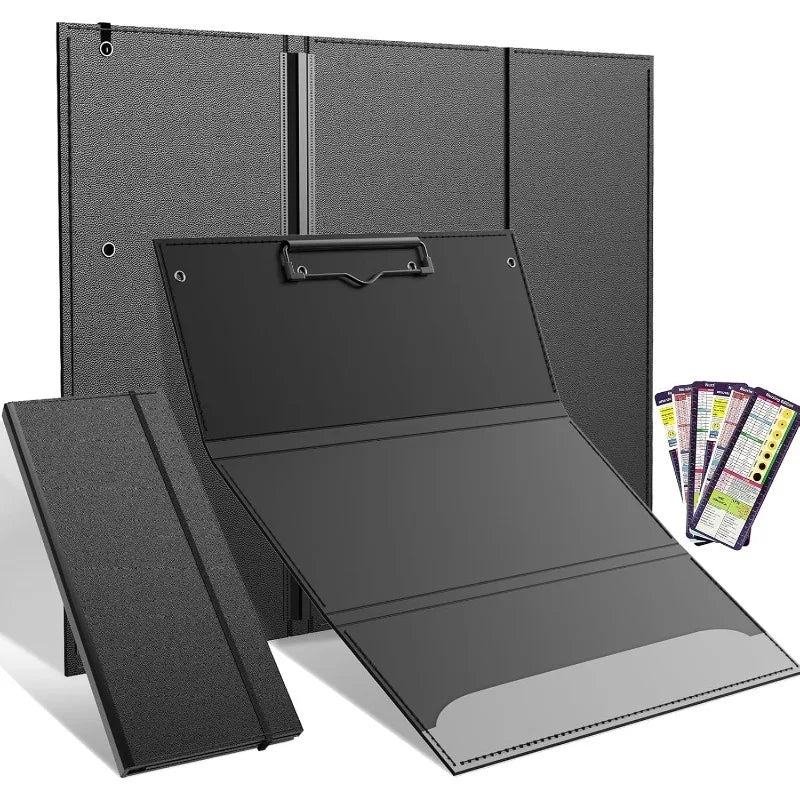 3-Layer Foldable Nursing Clipboard Pocket Size with Pen Holder and Elastic Band Portable Clip Board for Nurses Students Doctors