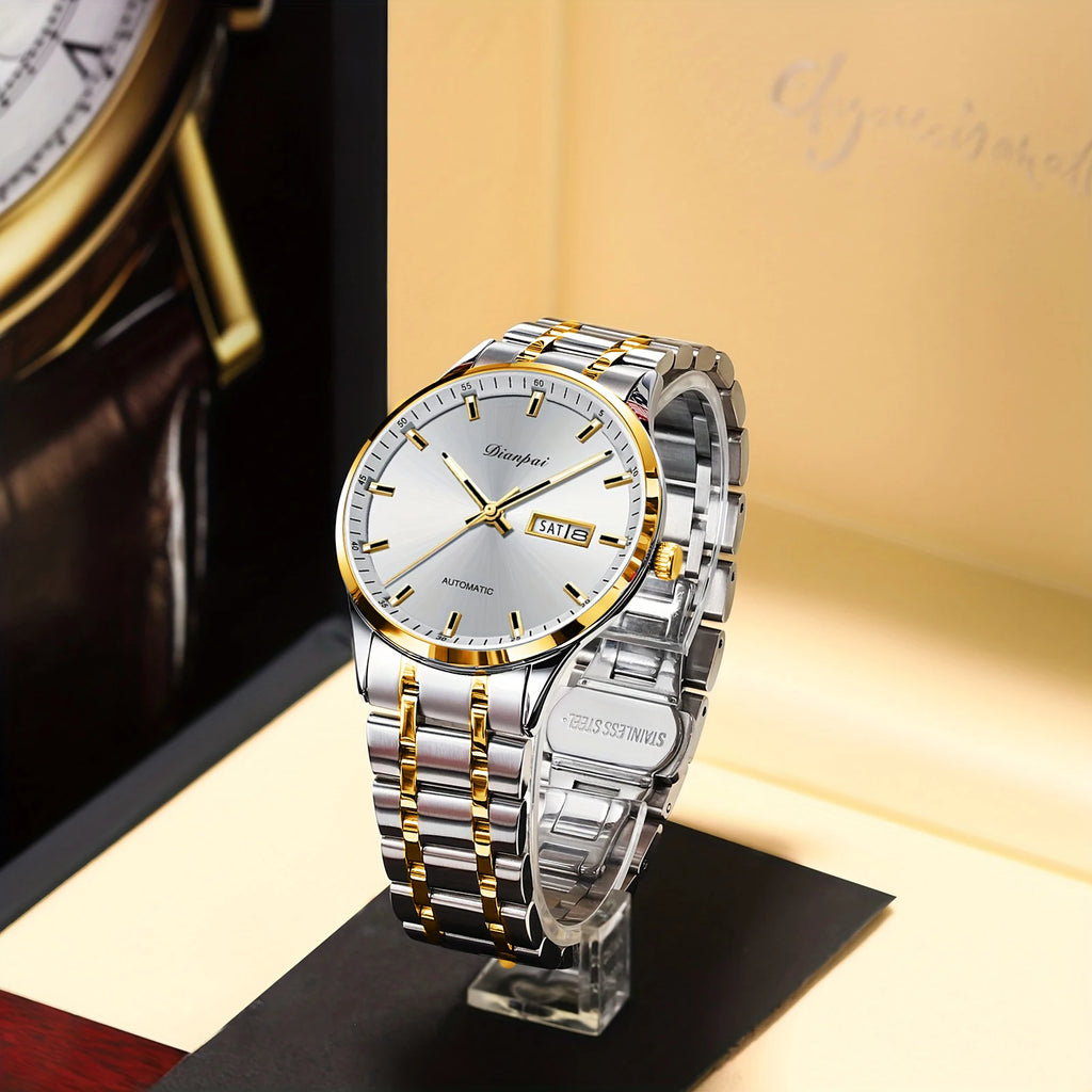 Dianpai Classic Business Men's Fully Automatic Stainless Steel Mechanical Movement Men's Night Light Versatile Watch