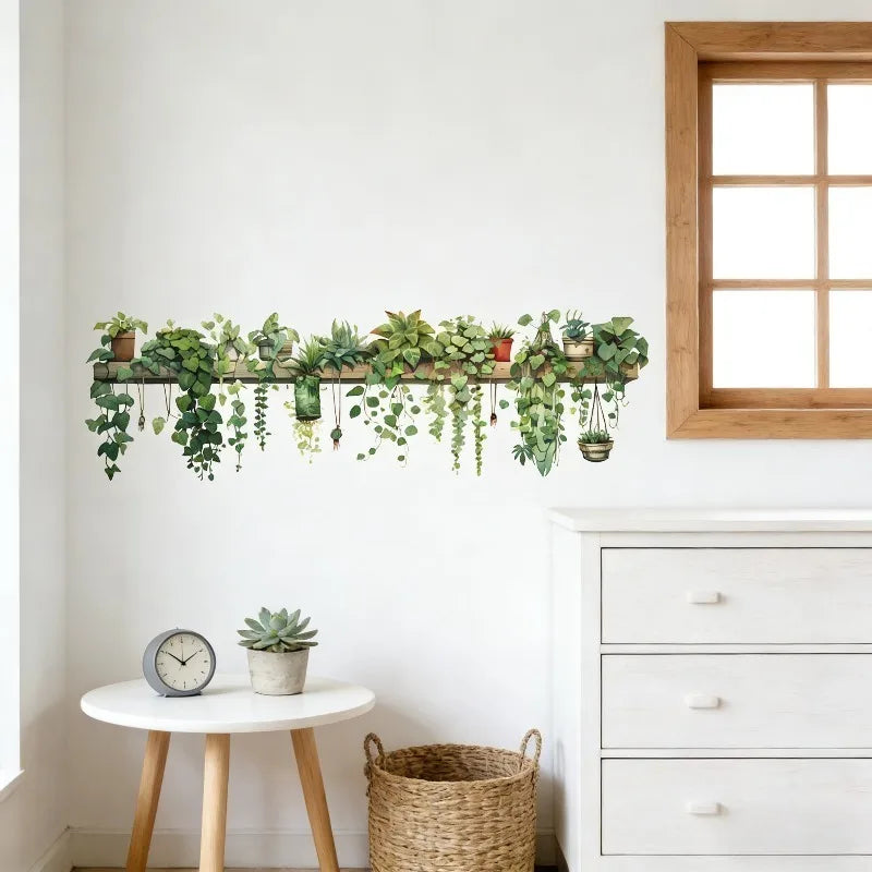Realistic Pothos Leaves Wall Stickers Self Adhesive for Wall Decor Removable Waterproof Plant Art for Living Room Bedroom Decor