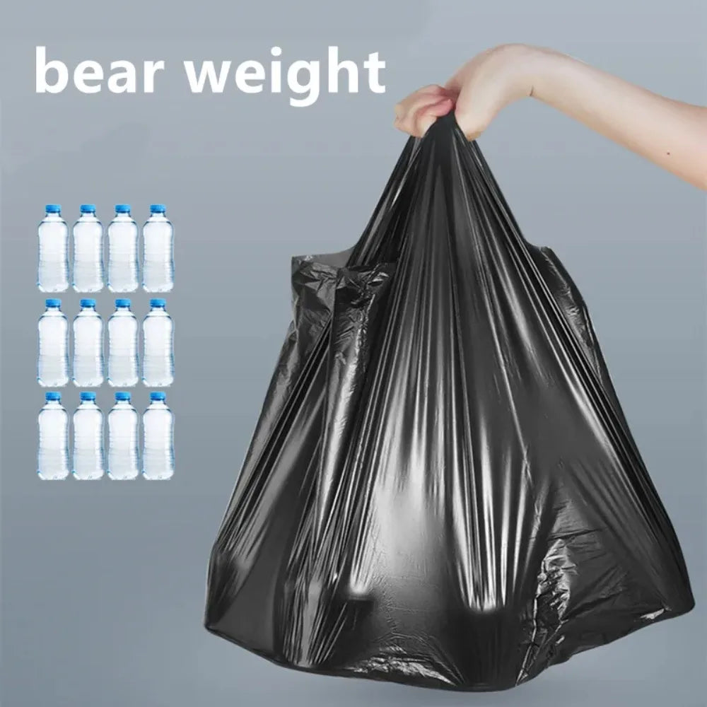 100PCS Black Thickened Plastic Vest Bags - Supermarket Shopping Bags for Takeaway Kitchen Garbage Storage Packing Storage Bag