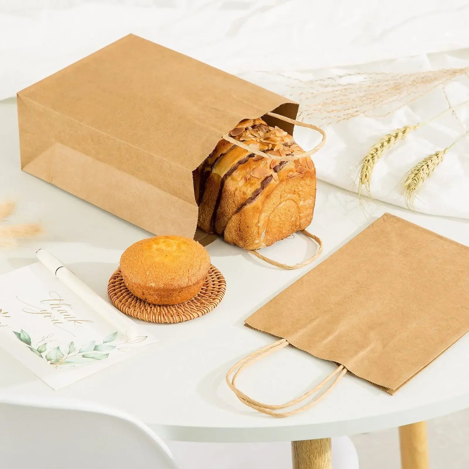 10/20pcs Brown Kraft Paper Bags with Handles Bulk Small Paper Gift Bags for Small Business Shopping Bags Xmas Party Favor