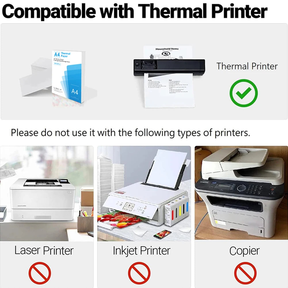 100/200 Sheets A4 Thermal Paper Folding Continuous Printing Paper Auto Recognition Multipurpose Printing Paper