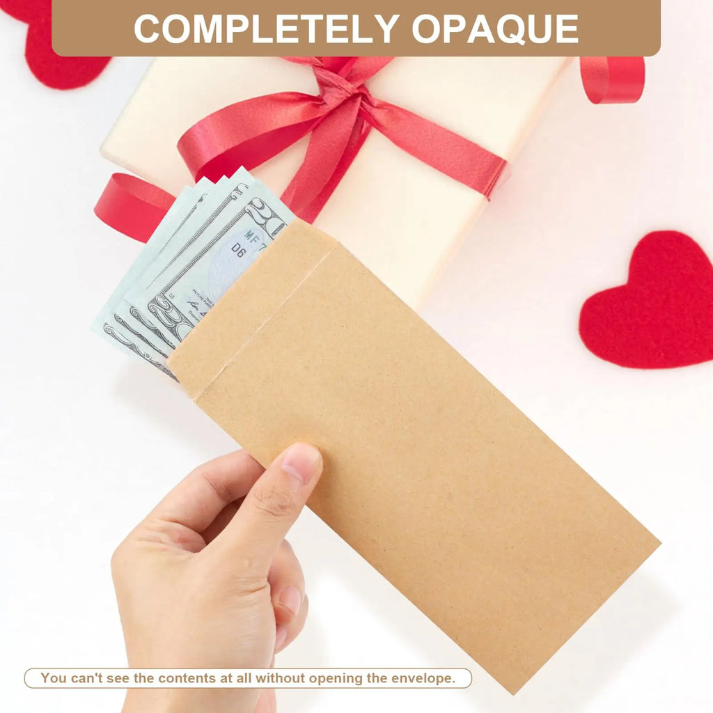25Pcs Self-Sealing Cash Envelopes 6.5”x3.2”Money Envelope Money Holder Bags Budgeting Saving Challenge Letter for Gifts Tickets