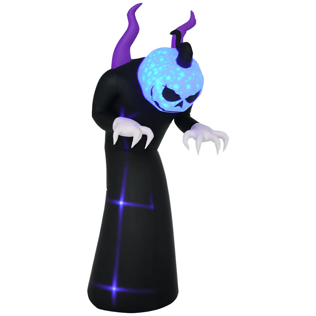 Outsunny 7' Inflatable Halloween Ghost with Horns Lighted Outdoor Decoration