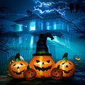 Outsunny 6' Inflatable Halloween Large Pumpkin in Hat w/ Four Small Pumpkin LED