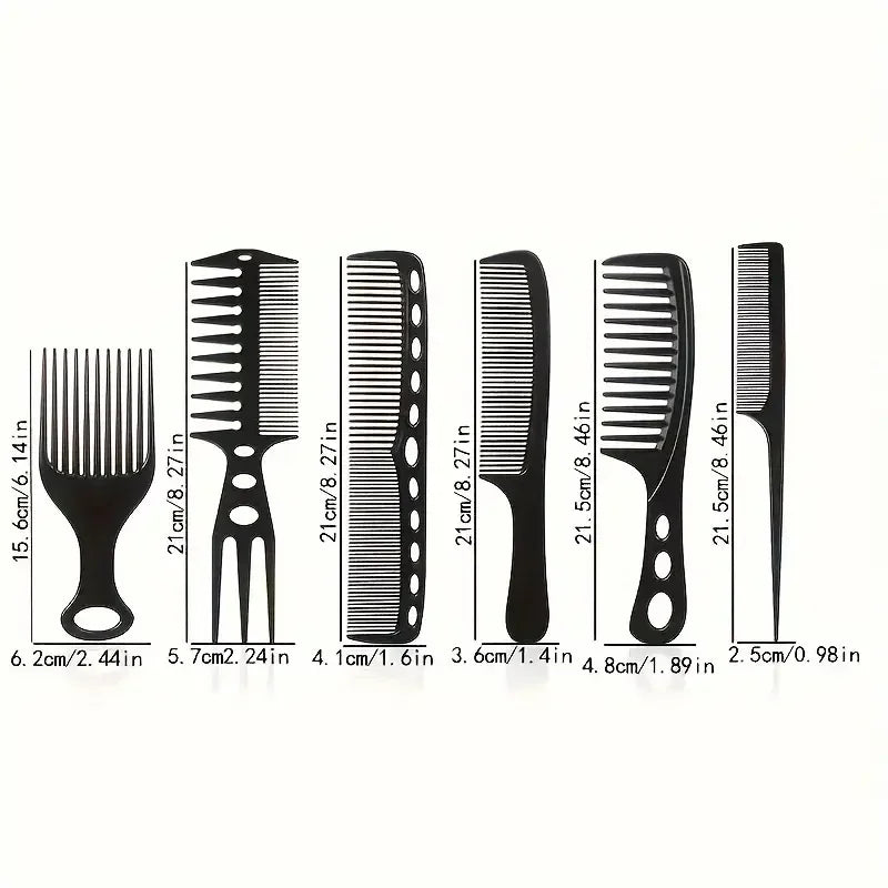 6Pcs/set Professional Hair Cutting Comb Hair Cut Comb High Quality Thicken Barber Salon Hair Style Comb Hairdressing Hairbrush