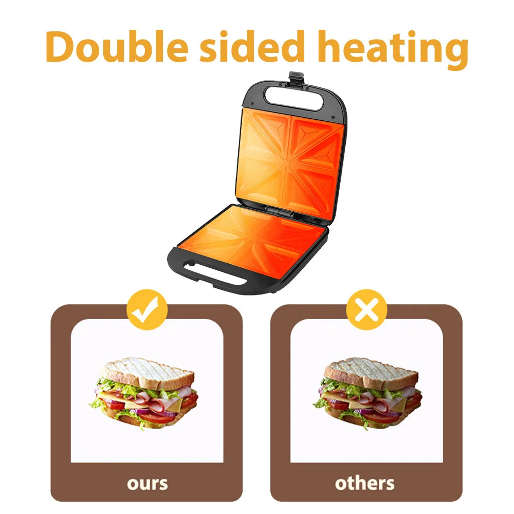Multifunctional Home-use Sandwich Breakfast Machine with Double-sided Heating Stainless Steel Non-stick Baking Plate Easy Clean Portable Bread Maker for Home Kitchen Clearance Sale UK Stock