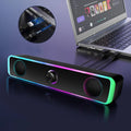 Portable RGB Desktop Soundbar, 2.0 Channel Stereo Dynamic RGB Computer Speakers Desktop Knob Control USB Powered Bluetooth Wired
