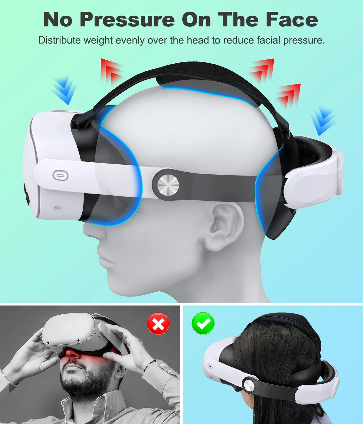 BEBONCOOL MQ5000 for Meta Quest 3S/Quest 3/Quest 2 Head Strap Elite Strap For VR Headset Strap Pressure Game For VR Accessories
