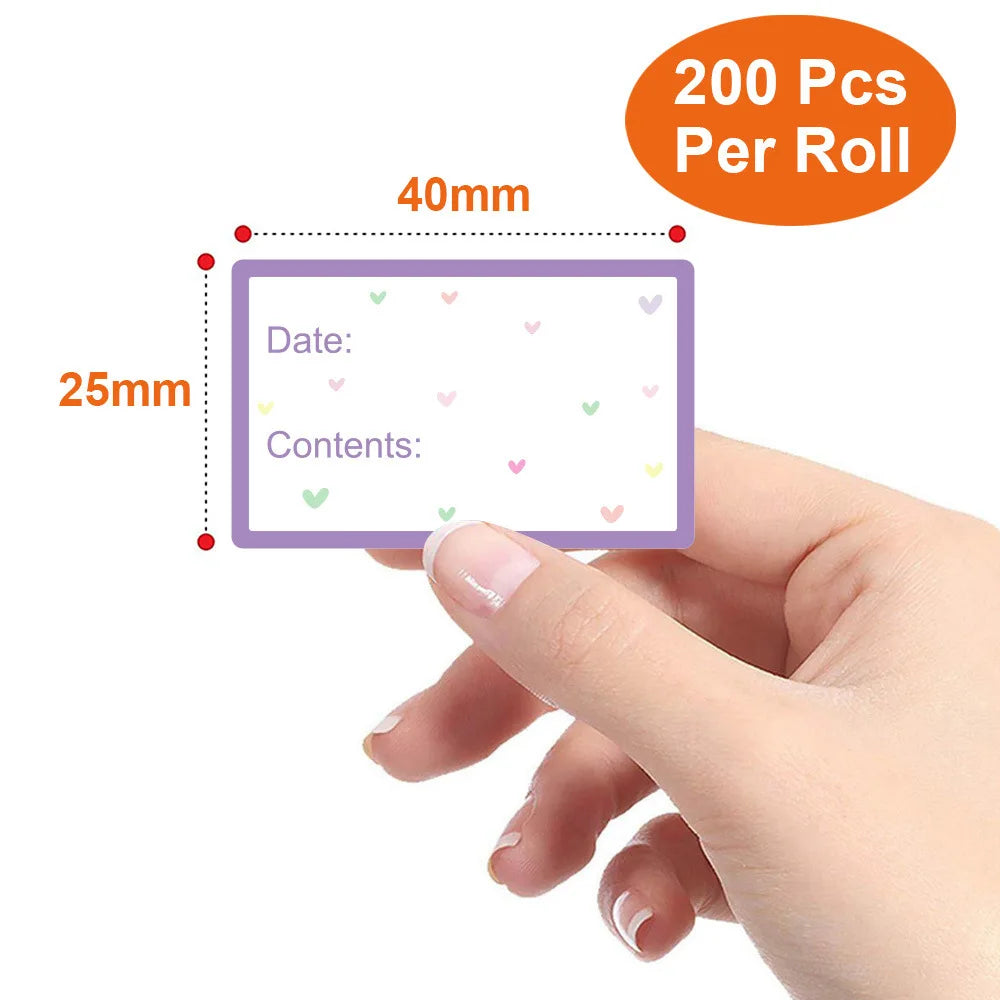 200 Pieces Food Labels, 1 X 1.6 Inch Date Stickers for Freezer, Refrigerator Food Containers - Easy to Write On