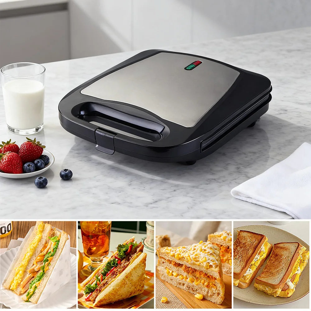 Multifunctional Home-use Sandwich Breakfast Machine with Double-sided Heating Stainless Steel Non-stick Baking Plate Easy Clean Portable Bread Maker for Home Kitchen Clearance Sale UK Stock