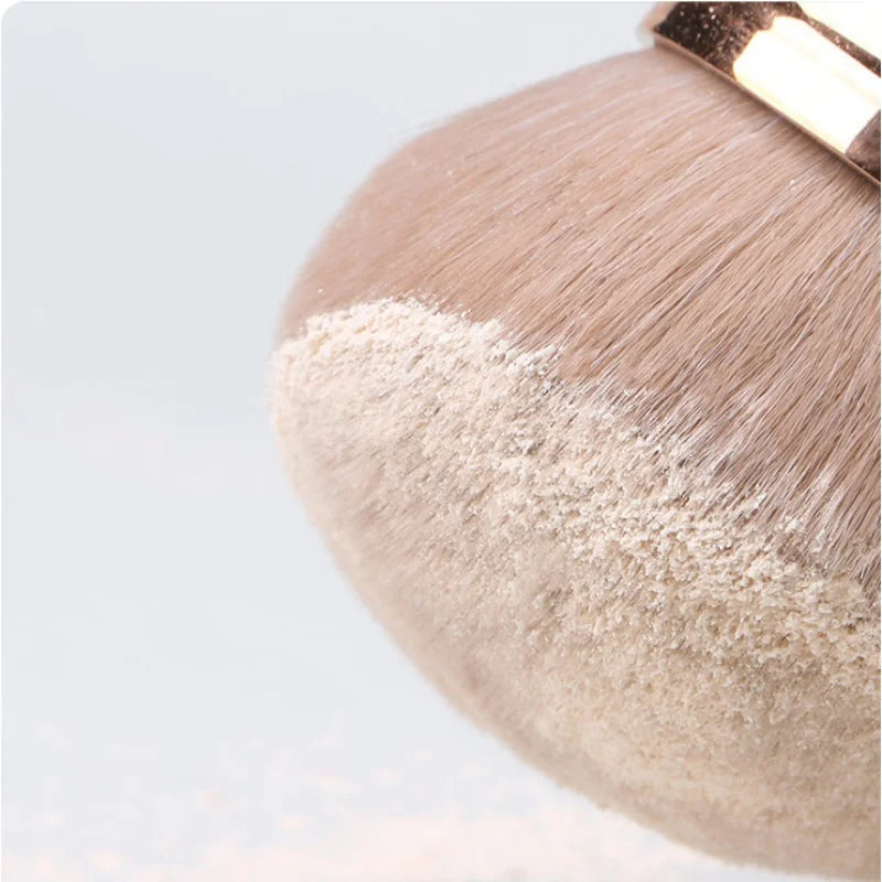 Extra Large Mushroom-Head Makeup Brush Soft Fiber Bristles Multipurpose for Makeup Setting Nail Art Self Tanner Essential Beauty