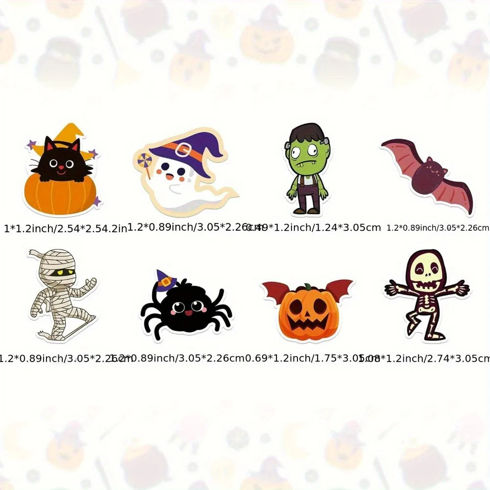 Cute Halloween Pumpkin Stickers Self Adhesive Label Sticker Roll Party Decorations Accessories for Kids Adults Home Decor