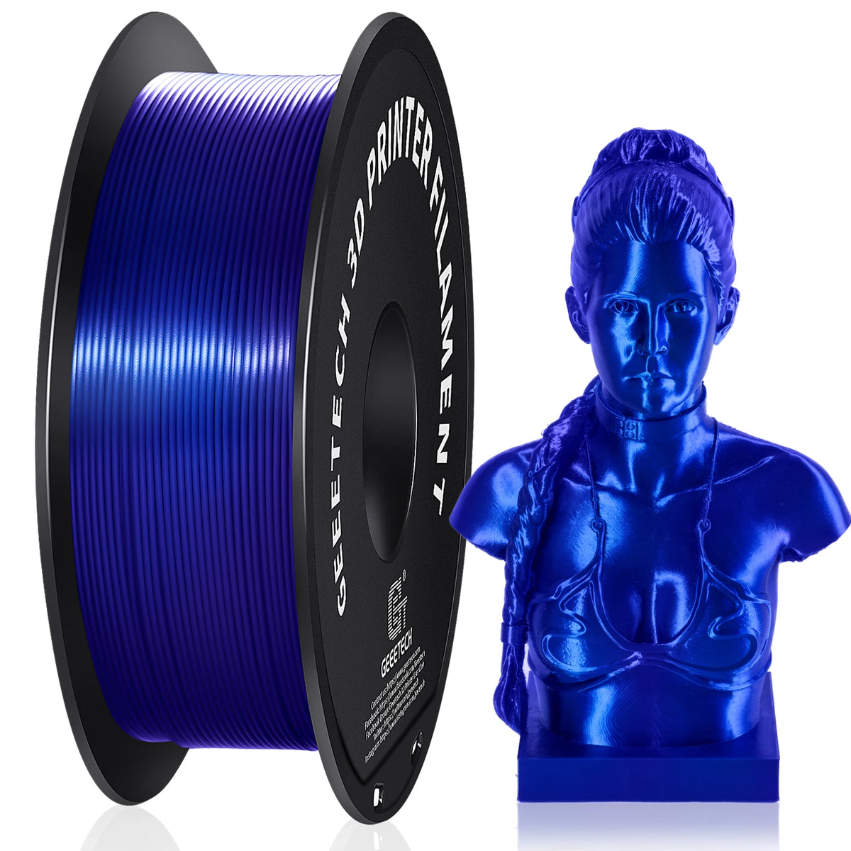 GEEETECH 5Kg 3D Silk PLA Filament 1.75mm Spool Wire For 3D Printer Material Silk Smooth Finish, Good Color Reproduction