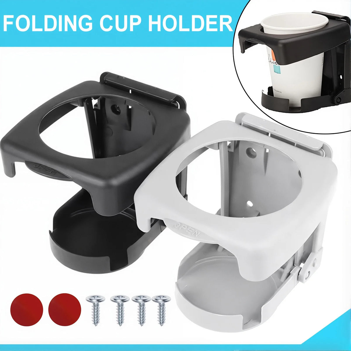 Universal Folding Car Cup Holder Drink Stand Adjustable Water Bottle Support for Auto Truck Boat RV Interior Styling Accessories