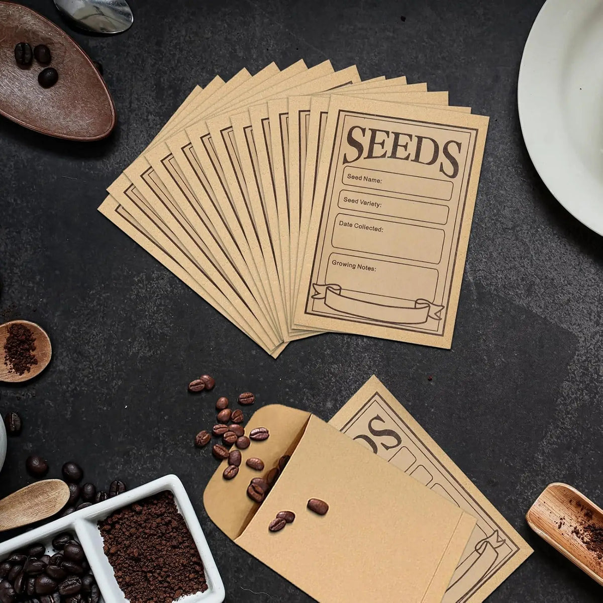 50/100/150 Pcs Seed Envelopes Resealable Seed Packets 3.15 X 4.72 Inch Secure Tiny Seal Saving Envelopes (Brown) For Gardening