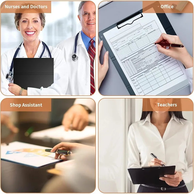 3-Layer Foldable Nursing Clipboard Pocket Size with Pen Holder and Elastic Band Portable Clip Board for Nurses Students Doctors