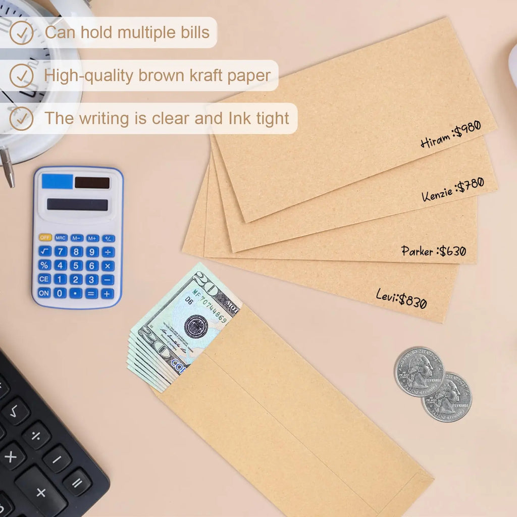 25Pcs Self-Sealing Cash Envelopes 6.5”x3.2”Money Envelope Money Holder Bags Budgeting Saving Challenge Letter for Gifts Tickets
