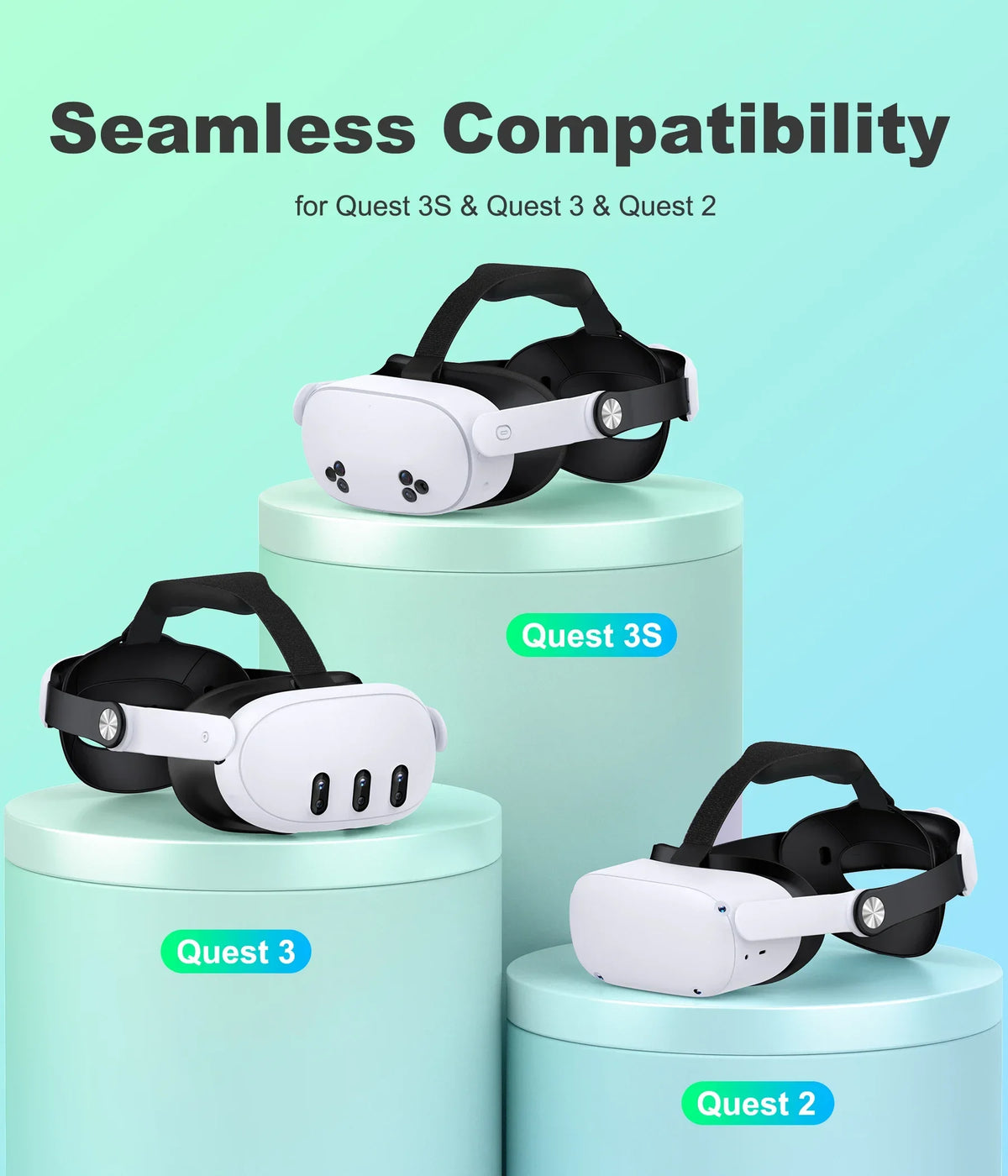 BEBONCOOL MQ5000 for Meta Quest 3S/Quest 3/Quest 2 Head Strap Elite Strap For VR Headset Strap Pressure Game For VR Accessories