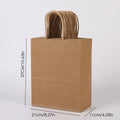 10pcs/lot Kraft Paper Bag with Handles Gift Packing Bags for Store Clothes Wedding Christmas Supplies Handbags Kit
