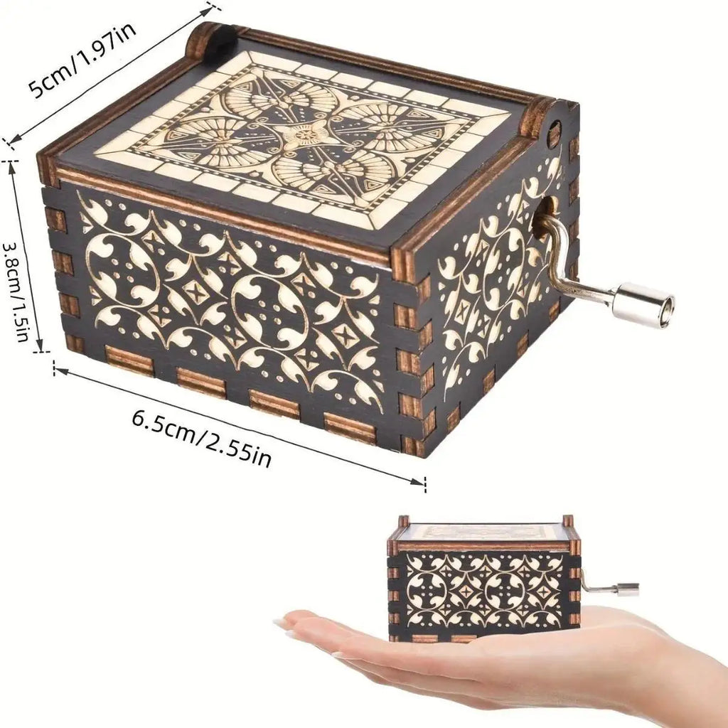 Wooden Hand Crank Music Box You Are My Sunshine DIY Gift for Valentine's Day Birthday Party Surprise for Couple Friends 1PC